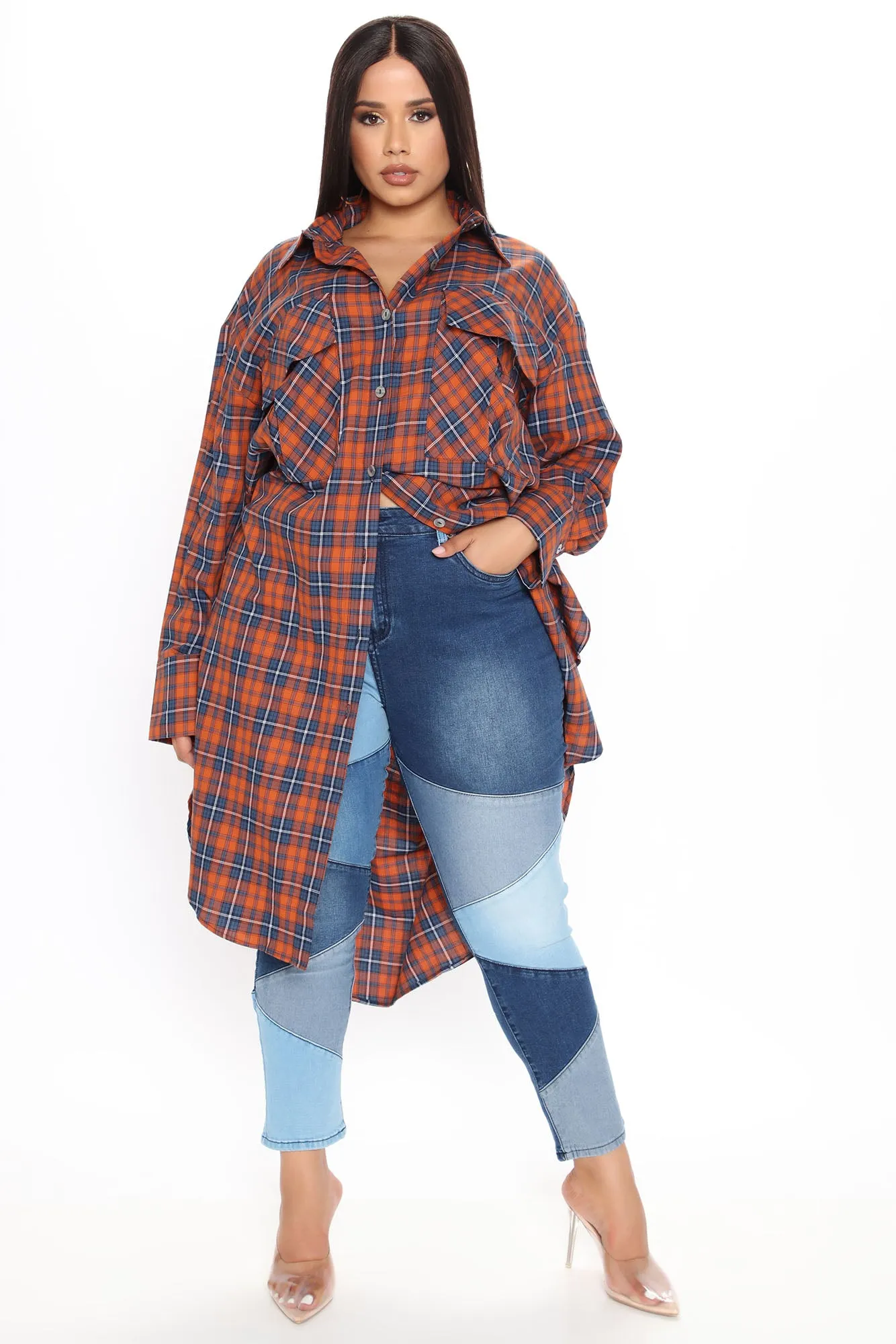 All Fixed Up Patchwork Skinny Jeans - Blue/combo