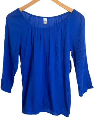 Bright Winter Royal Blue Peasant Top