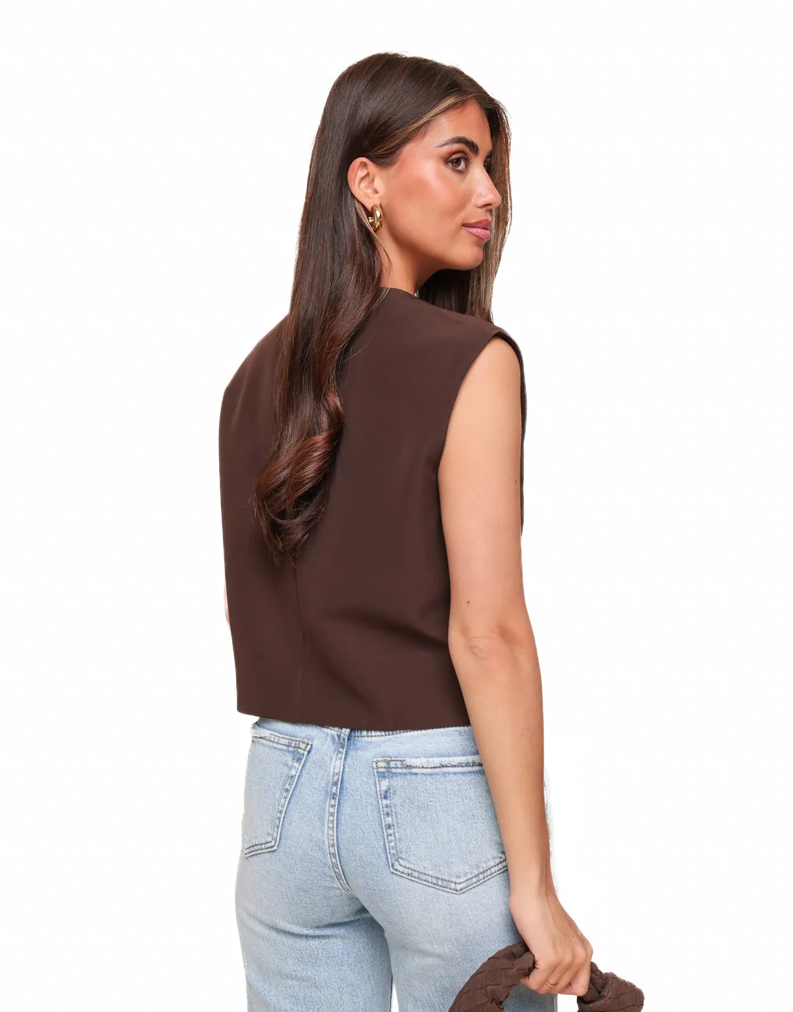 Bruine Basic Cropped - Gilet