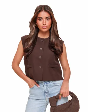 Bruine Basic Cropped - Gilet