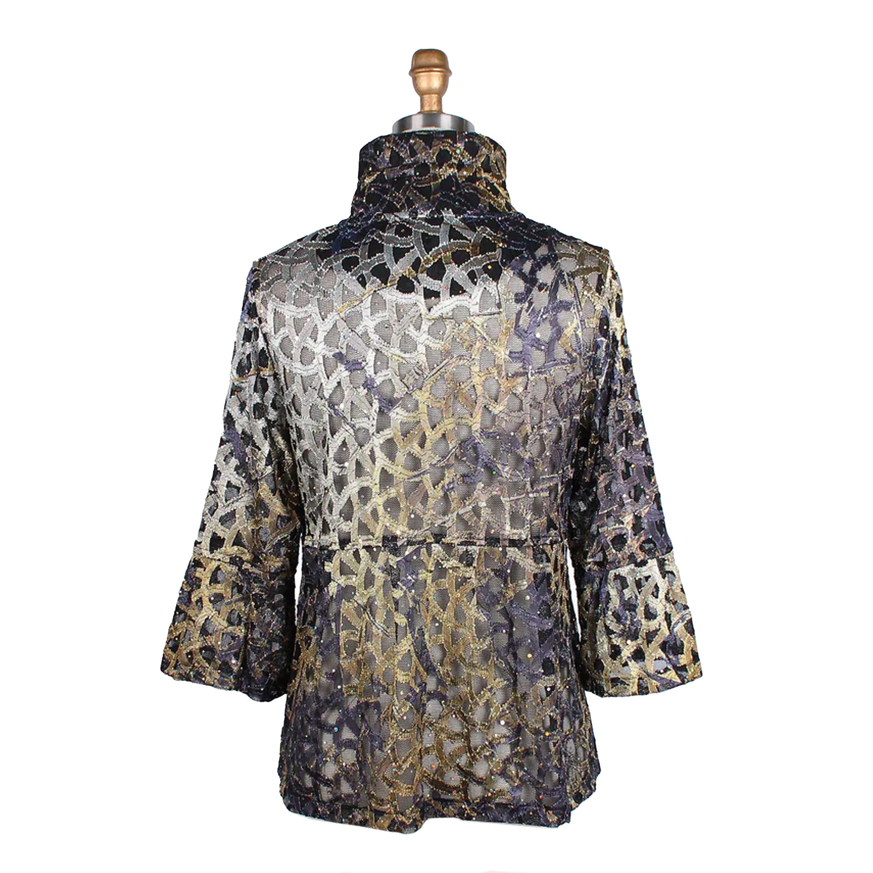 Damee Sequin Soutache Jacket in Gold - 400-GLD - Sizes L & XL
