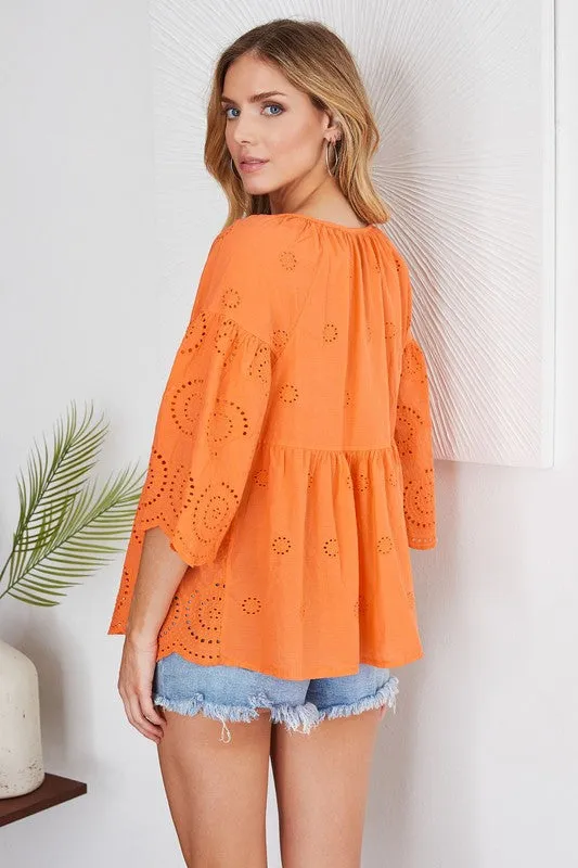 Eyelet Peasant Shirt