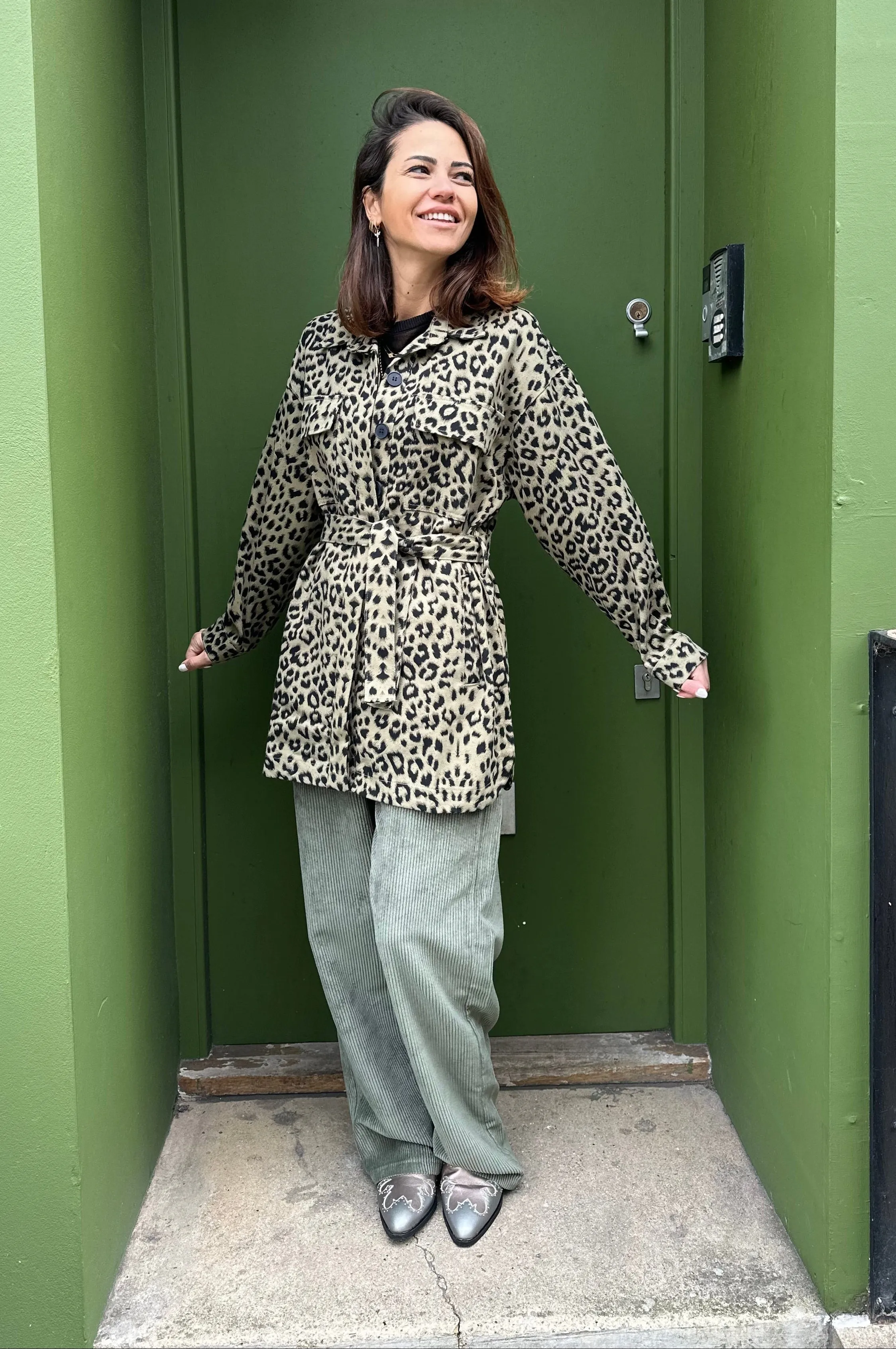 Leopard Print Shirt Jacket
