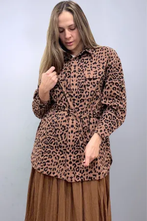 Leopard Print Shirt Jacket
