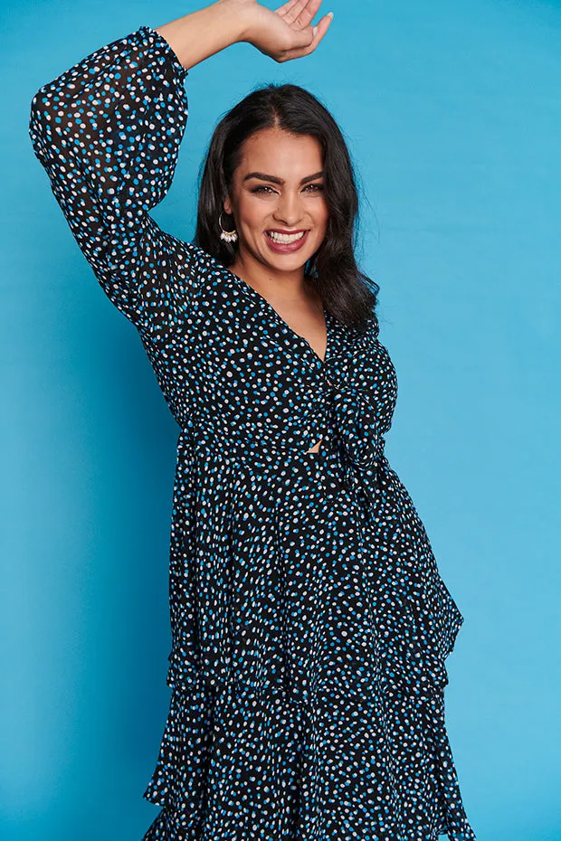 Nimes Petrol Spot Dress