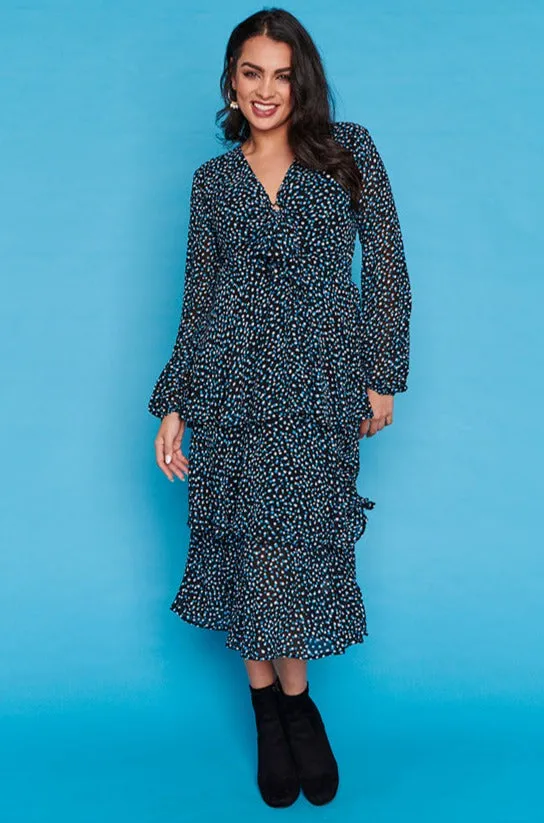 Nimes Petrol Spot Dress