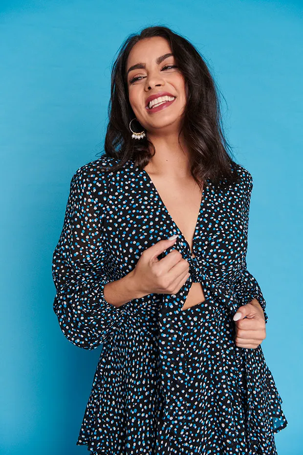 Nimes Petrol Spot Dress