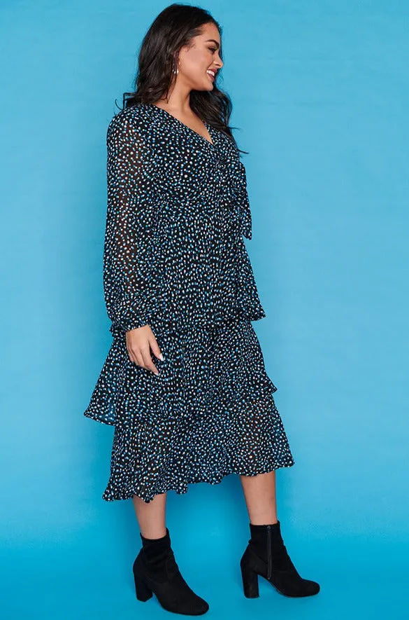 Nimes Petrol Spot Dress