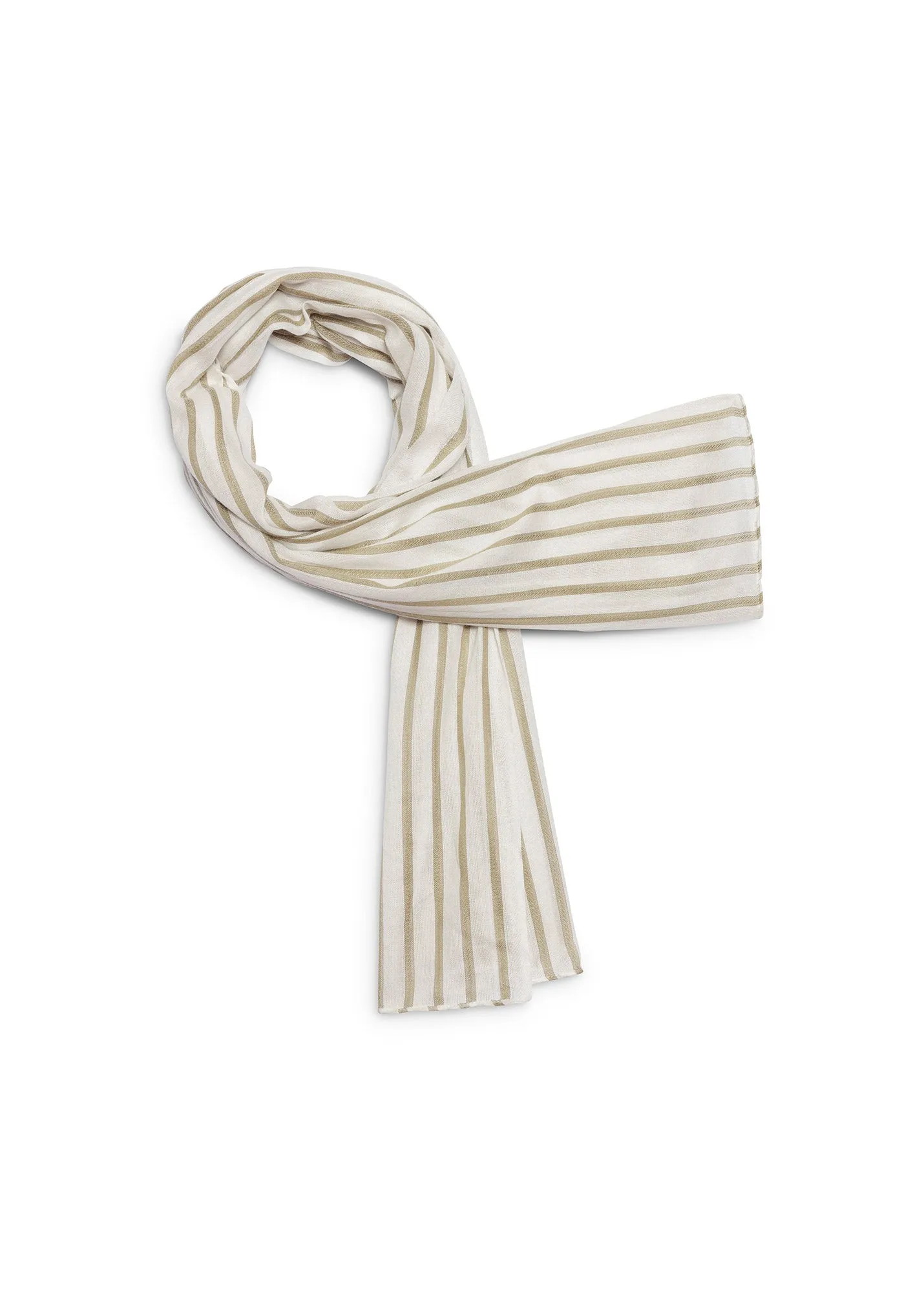 Promenade Striped Scarf  cotton (BLANC/AMANDIER)
