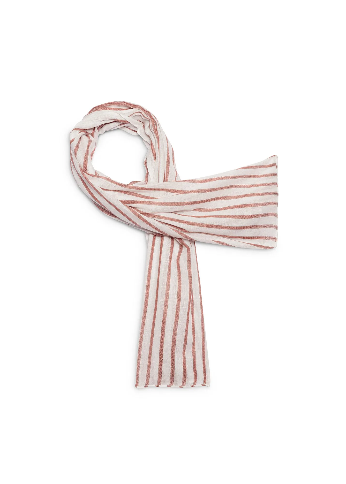 Promenade Striped Scarf  cotton (BLANC/TERRACOTTA)