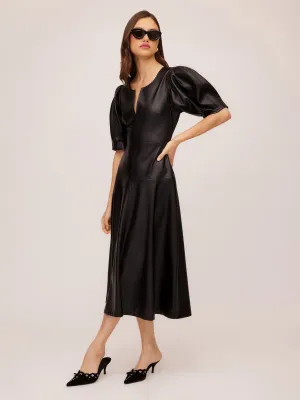 Sierra Faux Leather Midi Dress
