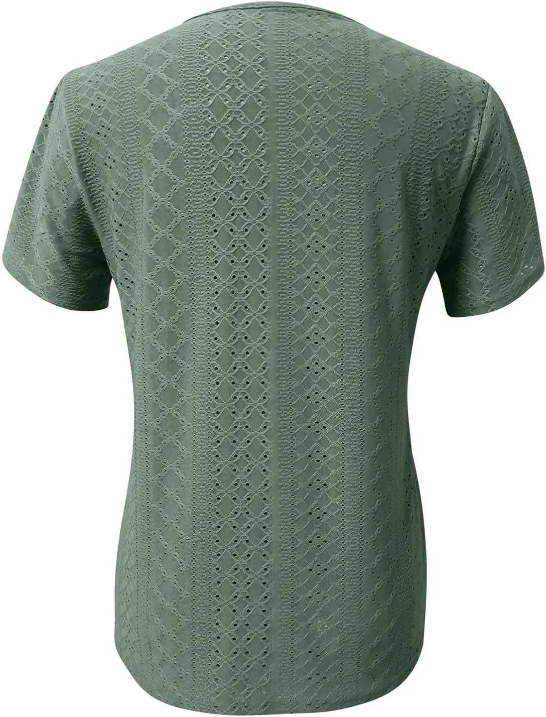 T Shirt for Women Trendy Summer Petal Short Sleeve Tee V Neck Petite Tops Cute Lace Eyelet Blouses Dressy Casual Tunic