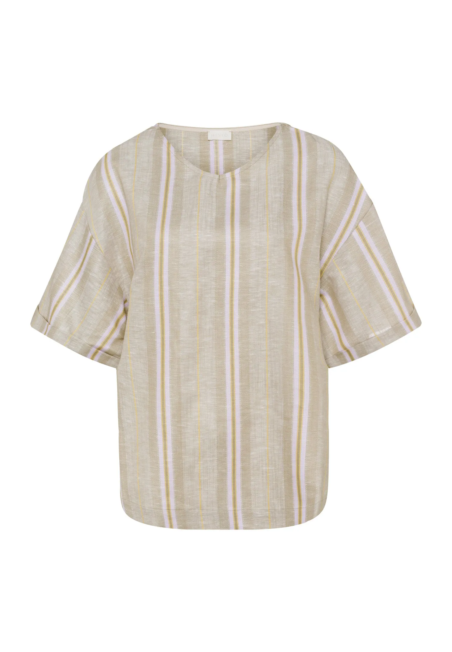 Urban Casuals Linen Blend Oversized Top | Affogato Stripe 78672-2960